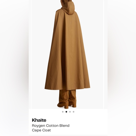 NEW KHAITE THE ROYGEN CAPE Coat in Khaki size M - Picture 8 of 11